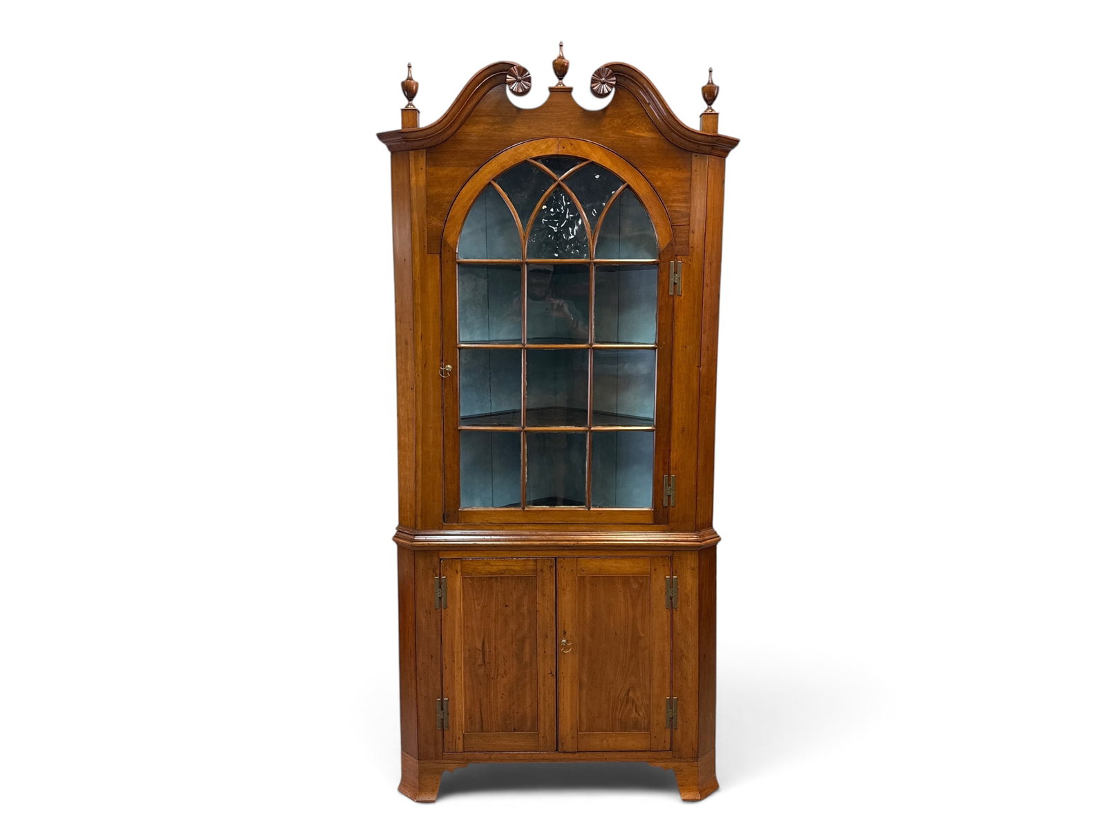 American Hepplewhite Cherry Corner Cupboard (1 of 8)