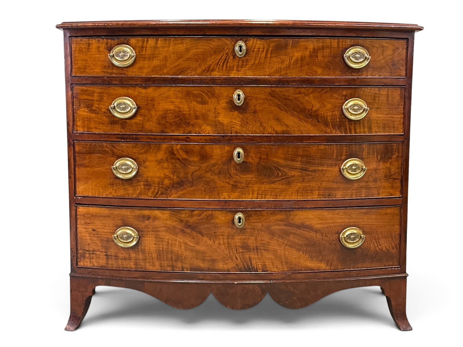 Federal Mahogany Bow-Front Chest of Drawers (1 of 9)