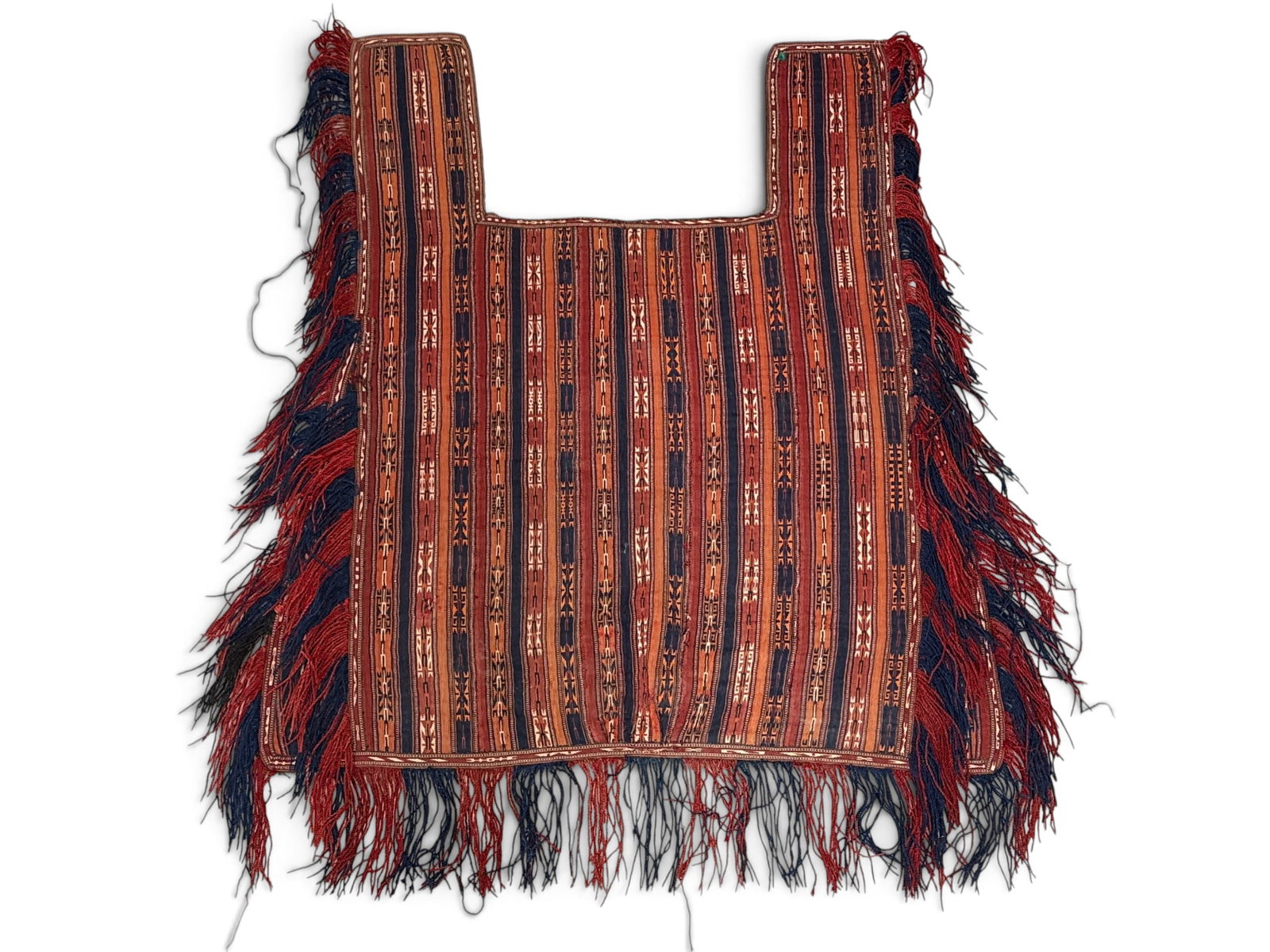 Turkoman Kilim Horse Cover Blanket: A Turkoman kilim horse cover blanket. 64in x 53in (Including fringe). | You have additional shipping options, and are not required to use Live Shipping. Additional shipping and delivery details are av