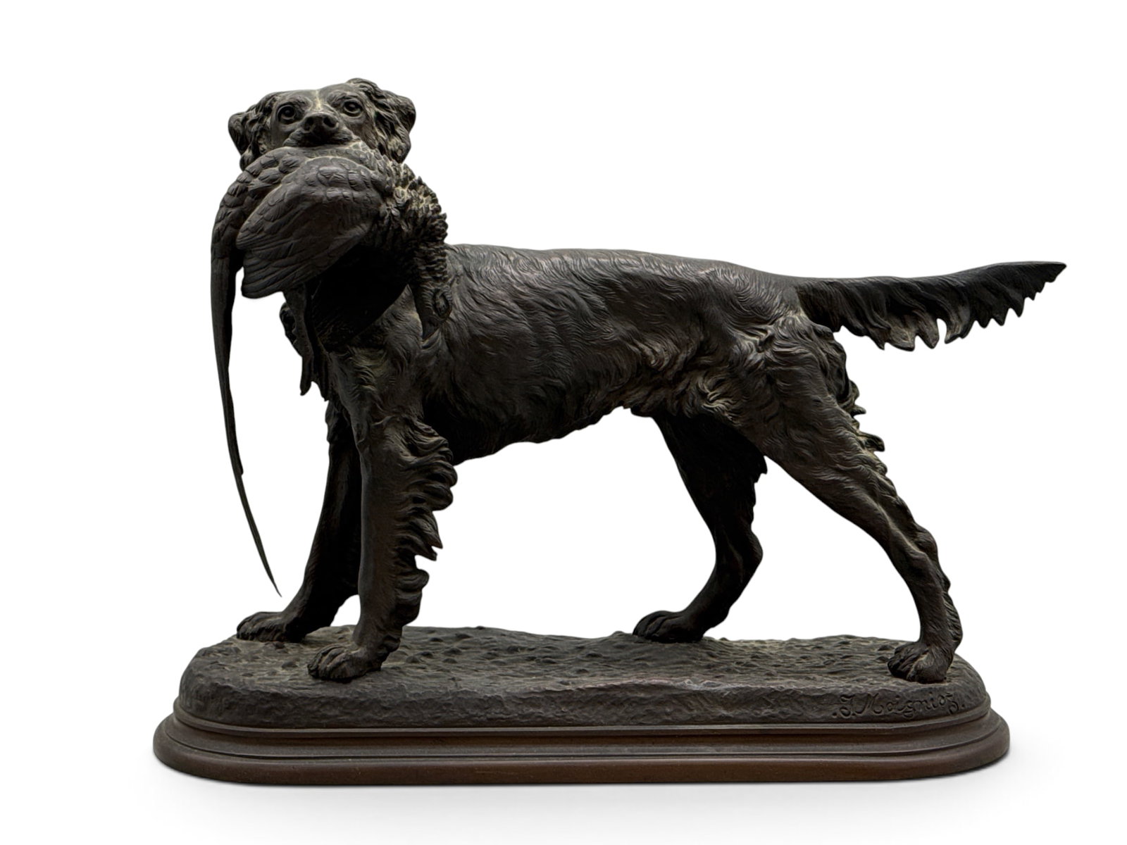 After Jules Moigniez Bronze Sculpture: Setter with Pheasant (1 of 6)