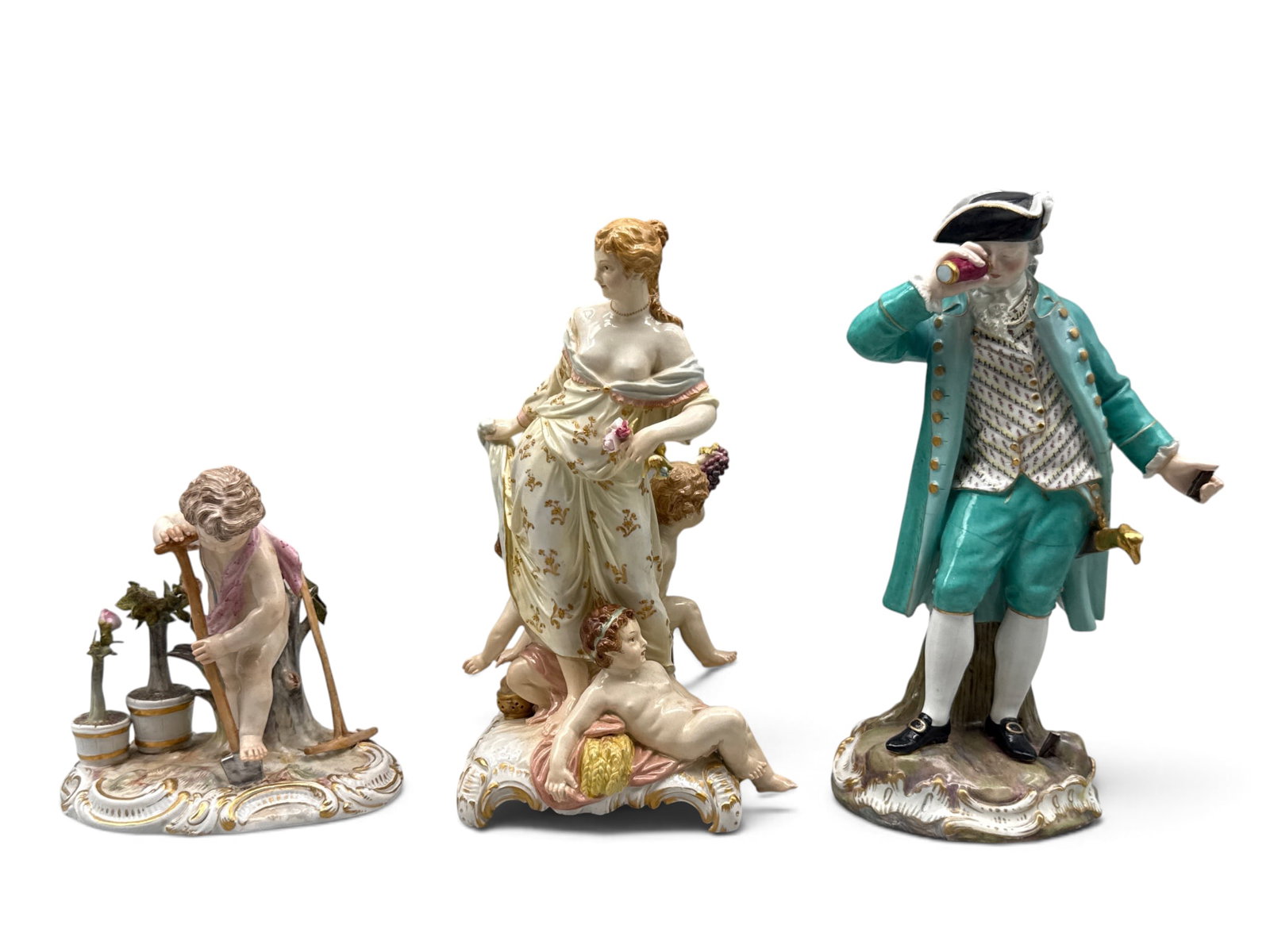 Three 19th C. KPM and Meissen Porcelain Figures (1 of 13)