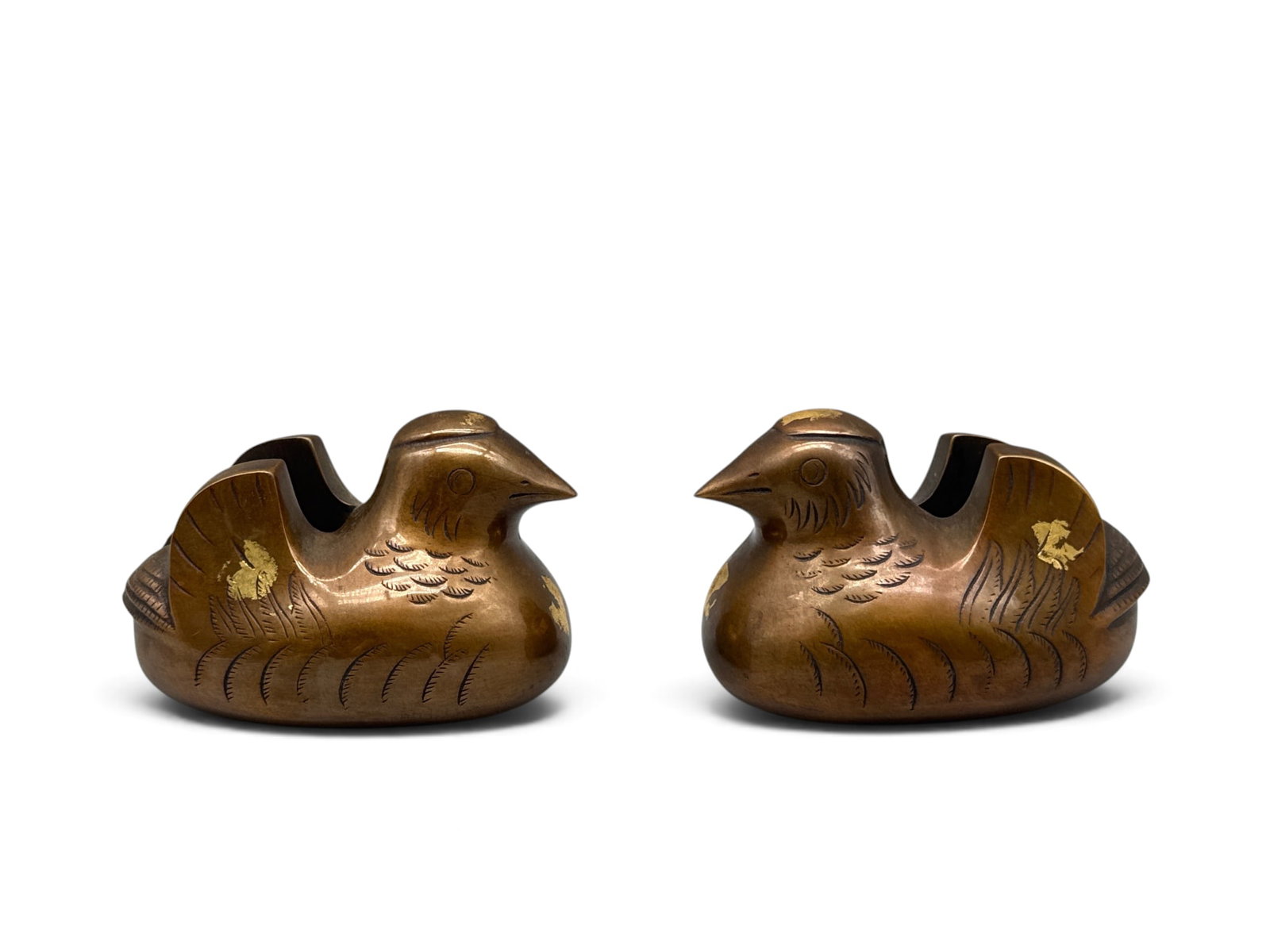 Pr. Japanese Mandarin Duck-form Screen Weights (1 of 4)