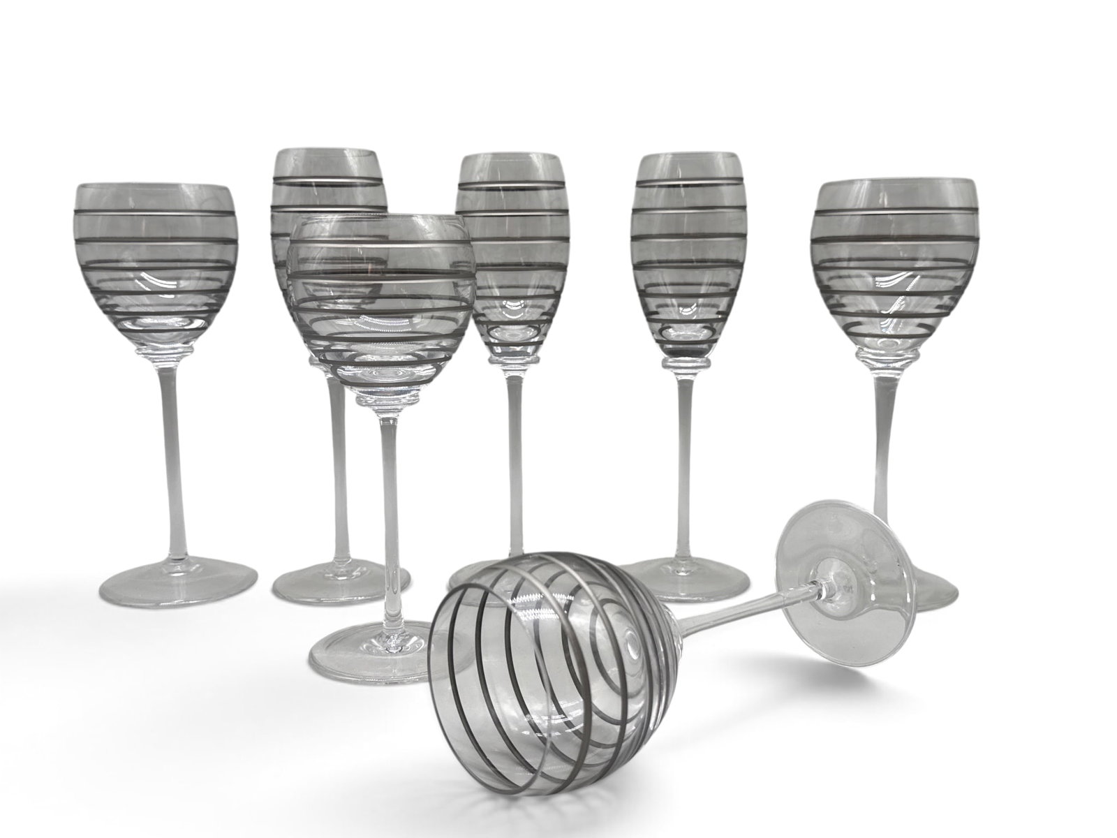 Hermes Paris Fanfare Crystal Wine Glasses (1 of 6)