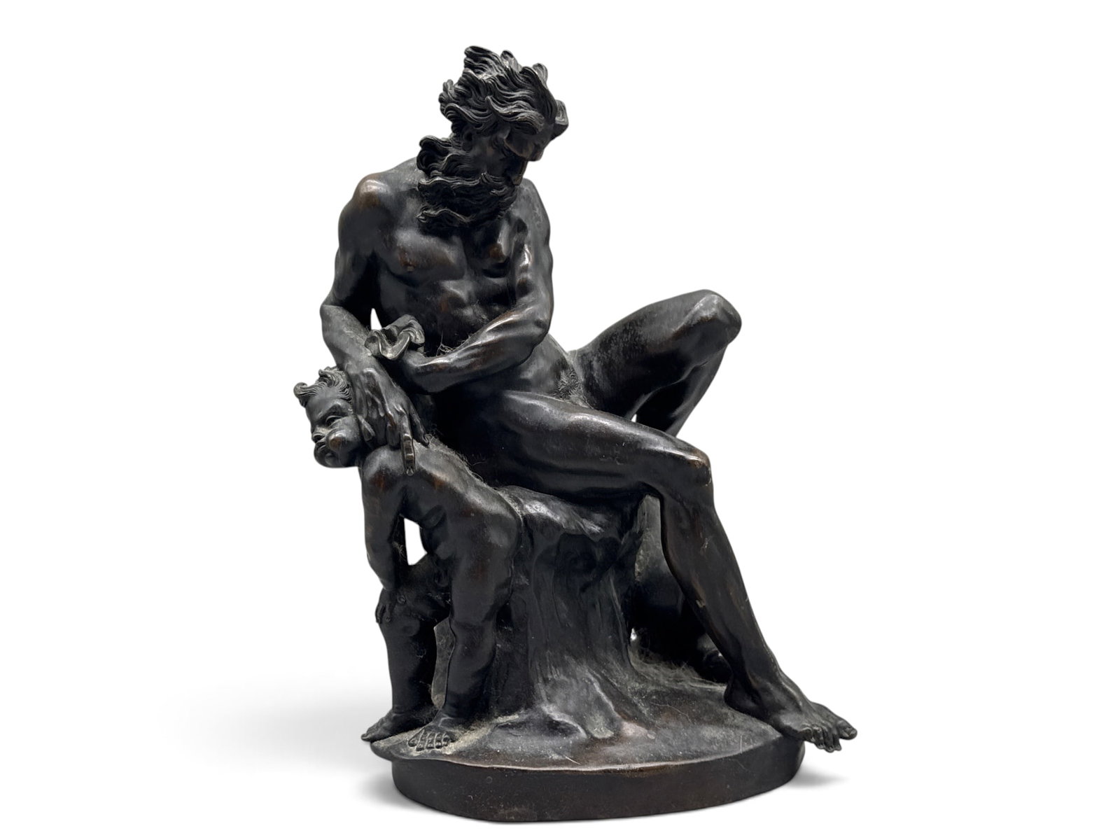 19th C. Bronze: Aeolus and the Winds: A 19th C. bronze sculpture depicting the Grecian river god Aeolus surrounded by three putti. 12in tall x 8in wide. | You have additional shipping options, and are not required to use Live Shipping. Ad