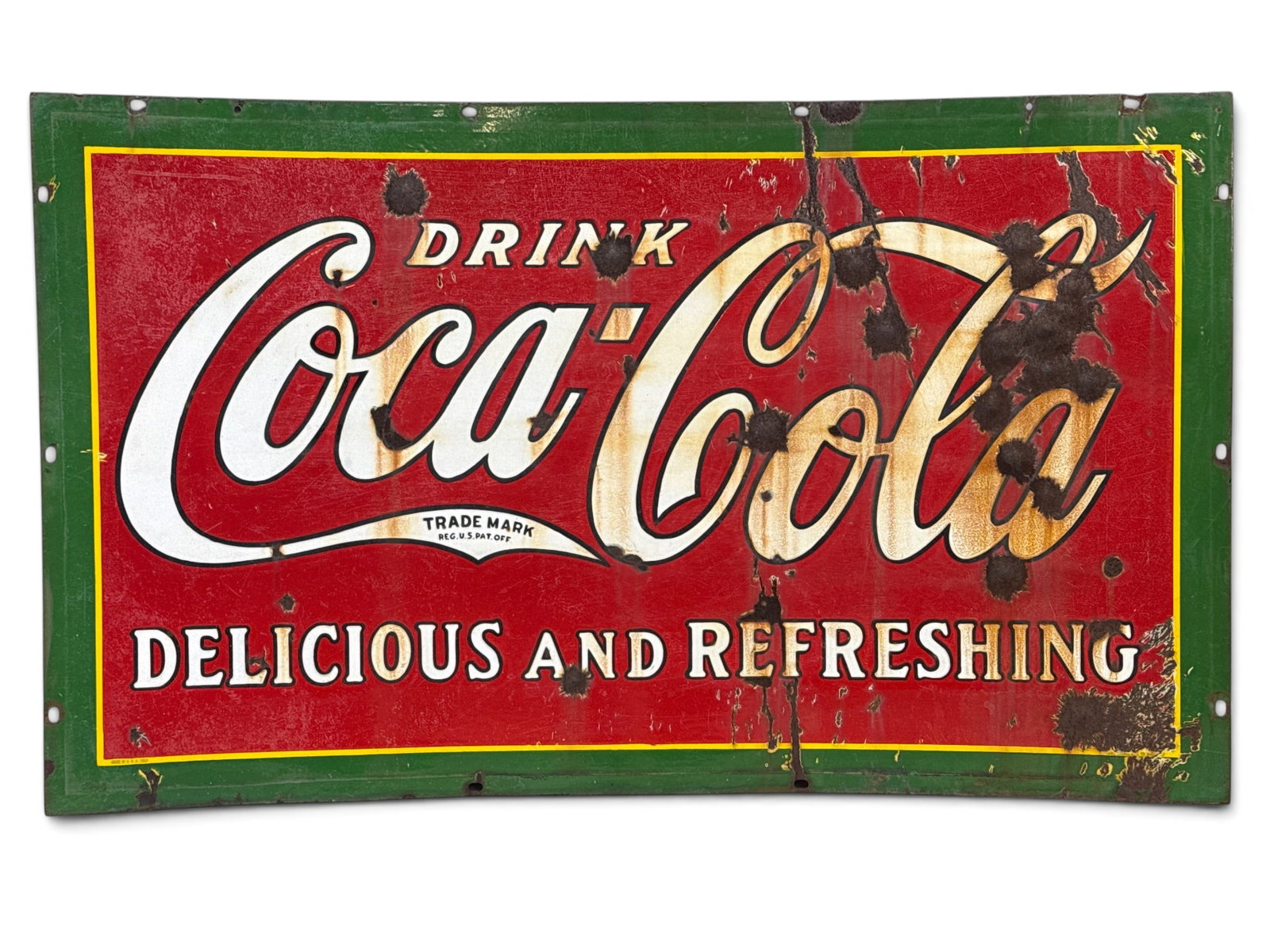 Coca Cola Delicious and Refreshing Porcelain Sign (1 of 8)