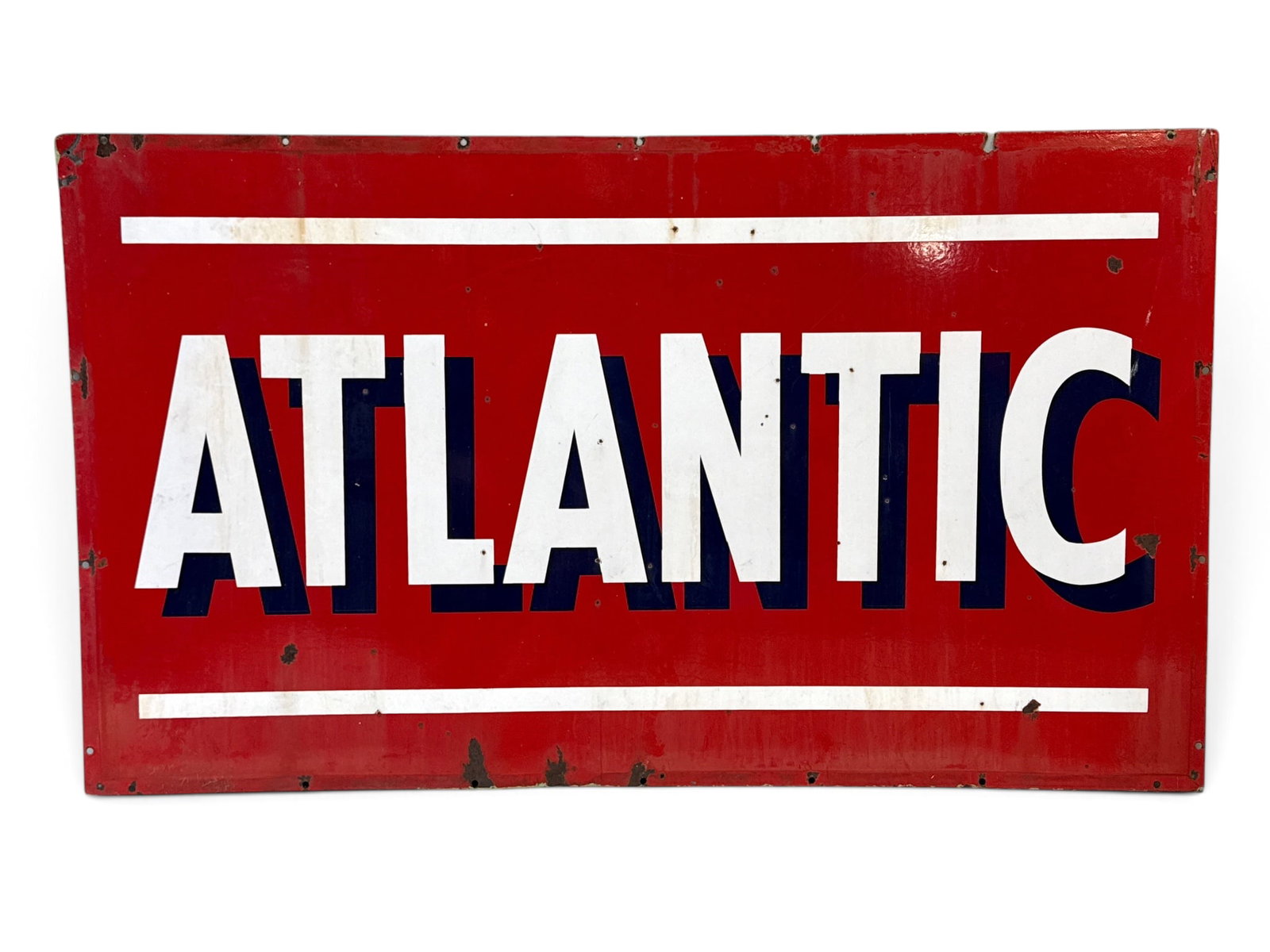 Atlantic Gasoline Double-Sided Porcelain Advertising Sign (1 of 5)