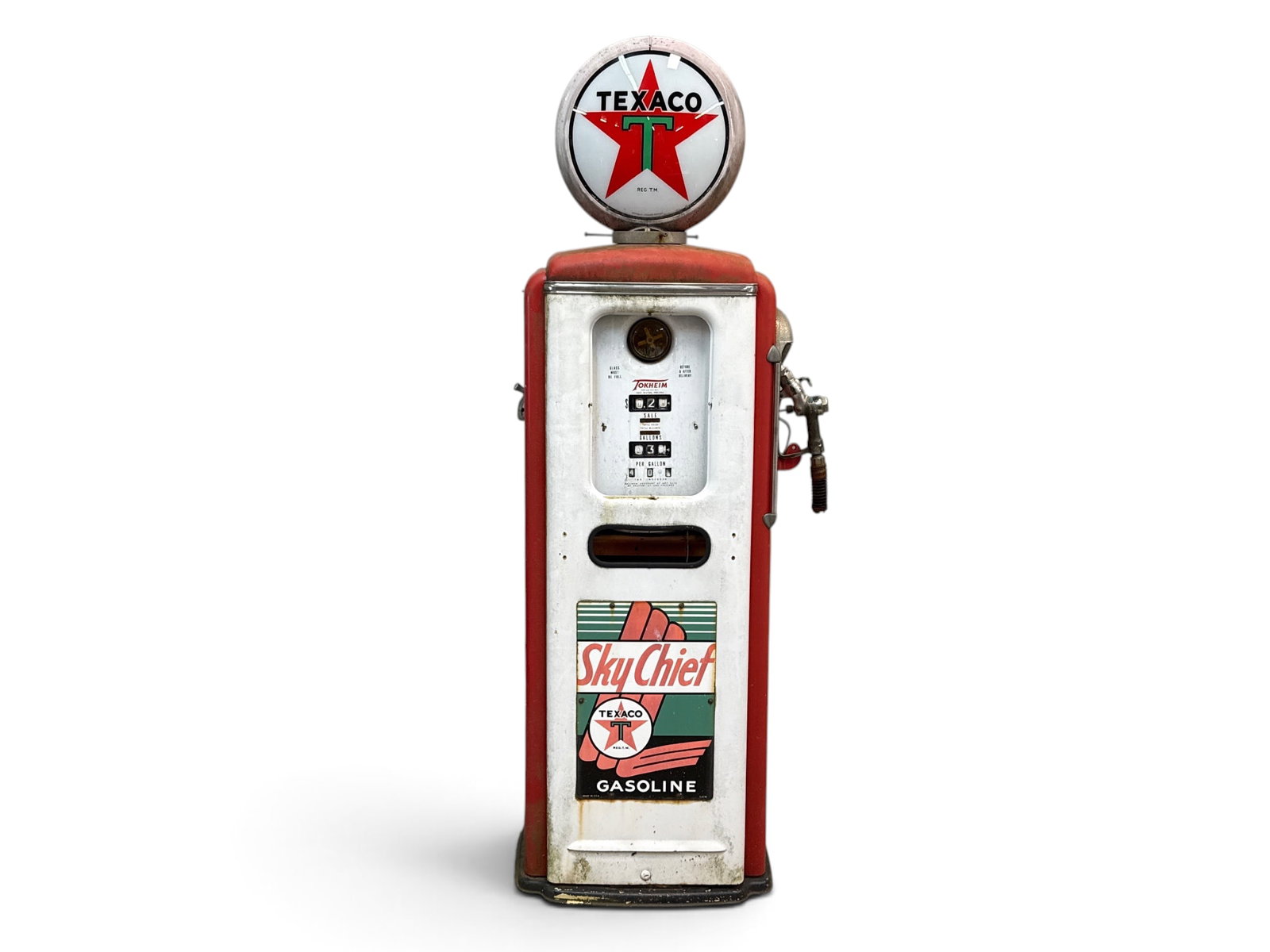 Tokheim Model 39 Gas Pump: A Tokheim Model 39 gas pump with Texaco branding. | You have additional shipping options, and are not required to use Live Shipping. Additional shipping and delivery details are available on our