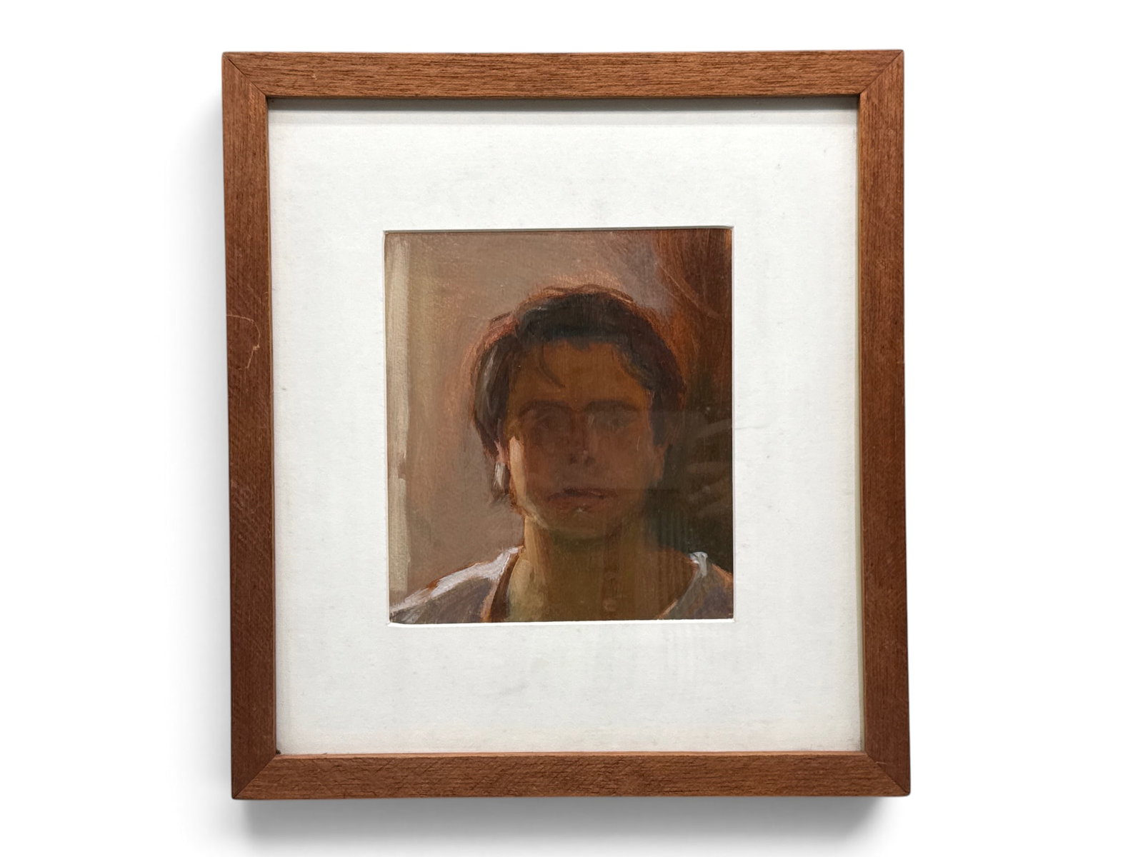 Jeff Filbert Oil/Canvas: Portrait: Jeff Filbert (Pennsylvania, Contemporary). An oil on canvas figurative portrait of a young man. Signed verso. Frame: 13-1/2in x 12in. | You have additional shipping options, and are not required to us