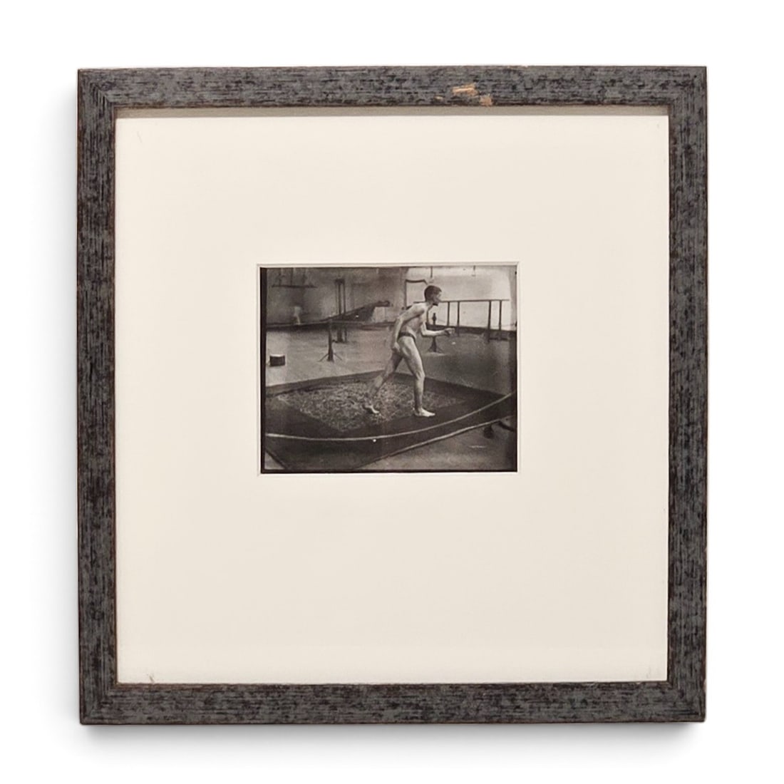 Attrib. Thomas Eakins Silver Gelatin: Wrestler: An attributed to Thomas Eakins (Philadelphia, 1844-1916) black and white silver gelatin print of a posing male wrestler. Pedersen Gallery tag verso. Mat opening: 4in x 5in. Frame: 12in x 12in. | You h