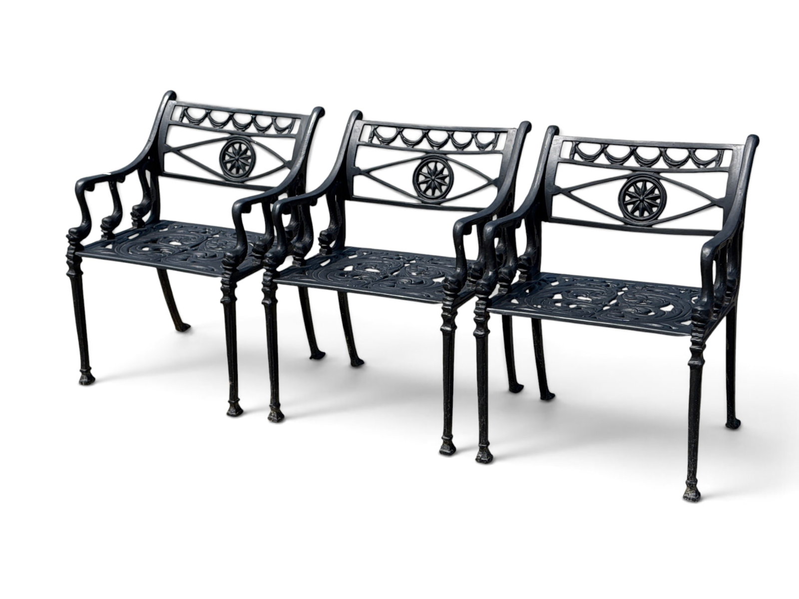 Three Kenneth Lynch & Sons (attrib.) Star and Dolphin Chairs (1 of 4)