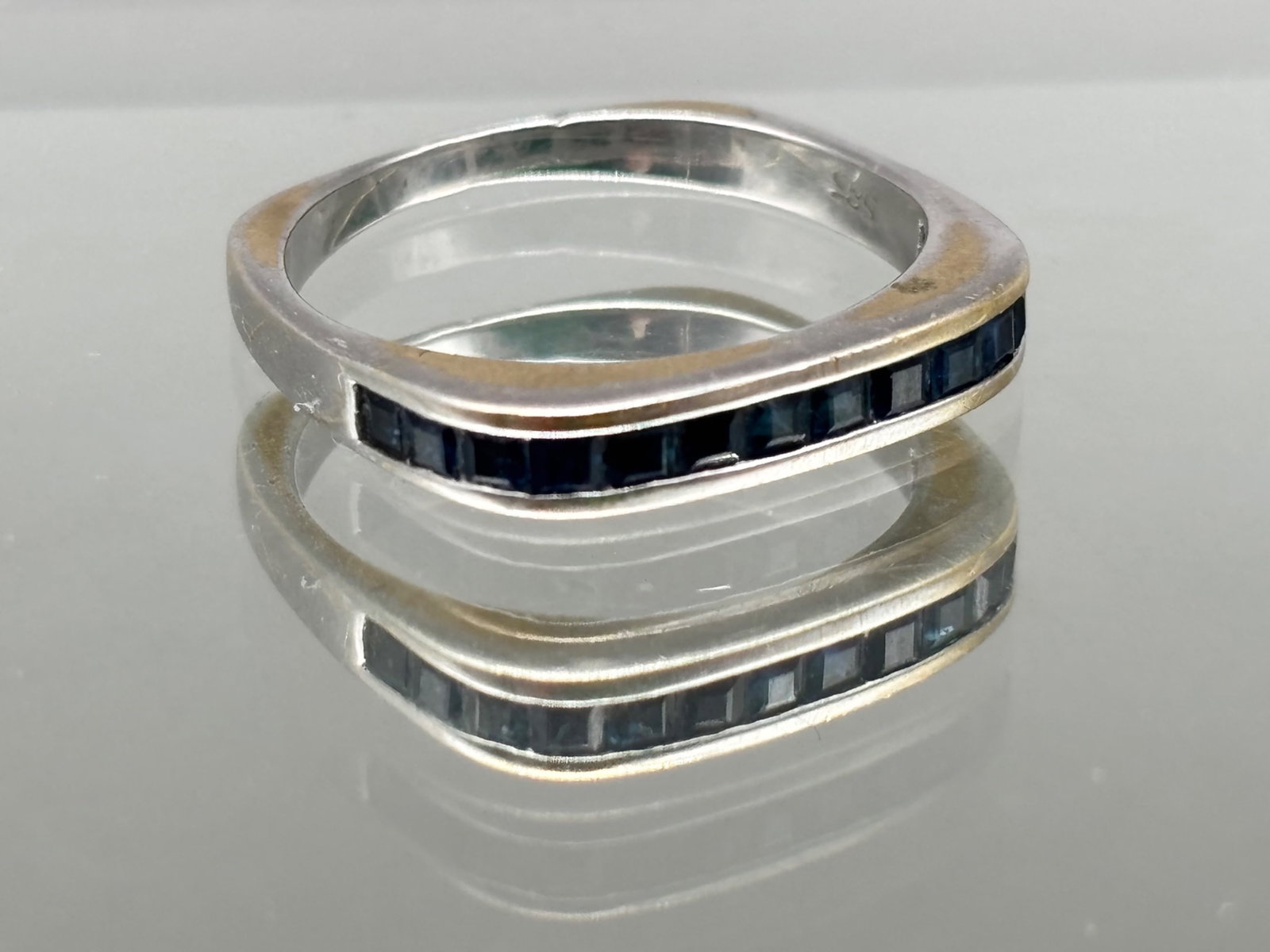 Three 14K Stack Rings: Sapphire, Diamond, and Ruby - 4