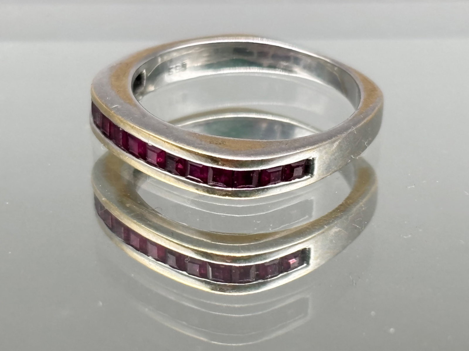 Three 14K Stack Rings: Sapphire, Diamond, and Ruby - 5