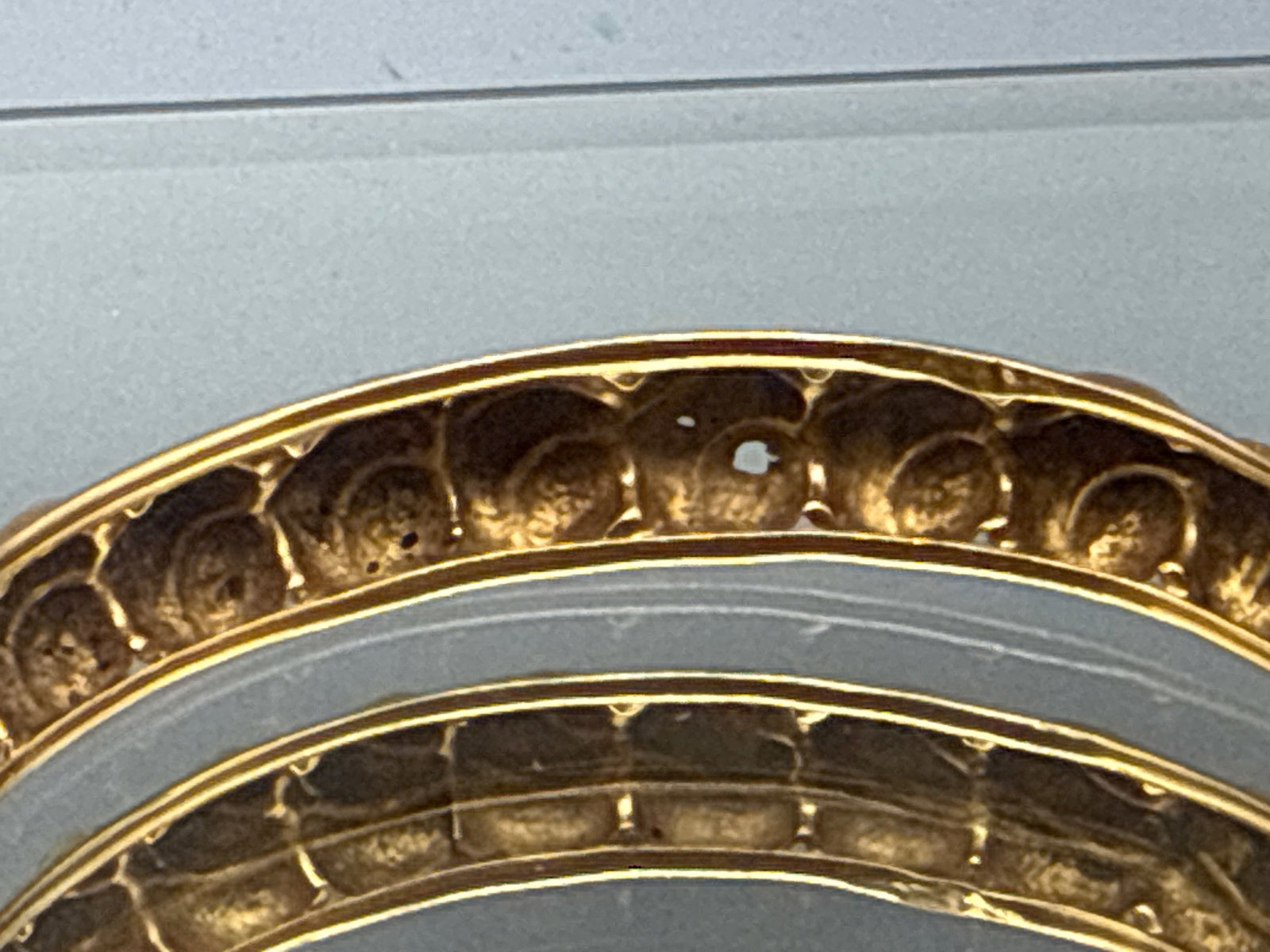 Two 22K Raised Pattern Bangle Bracelets - 6