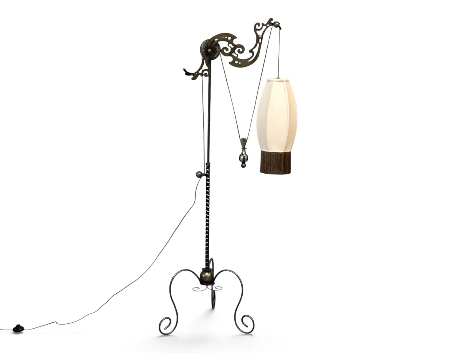 Artisan Industrial Pulley Lantern Floor Lamp (1 of 4)