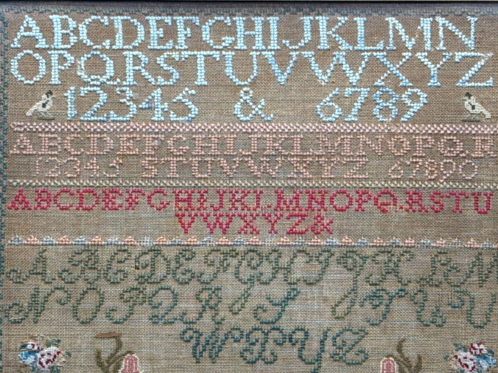 1847 Needlework Alphabet Sampler - 2