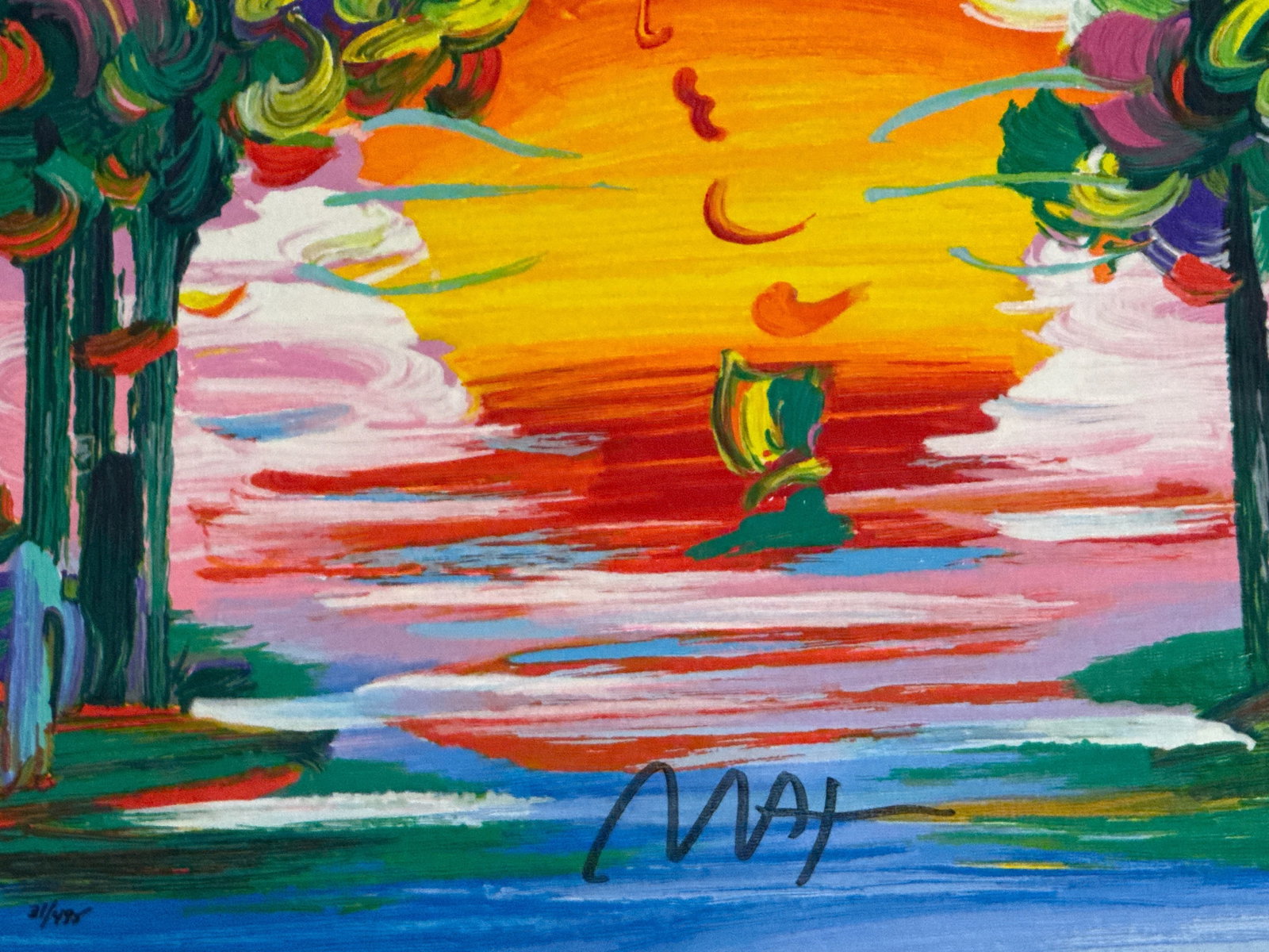 Peter Max Acrylic/Paper: Sunset - 3