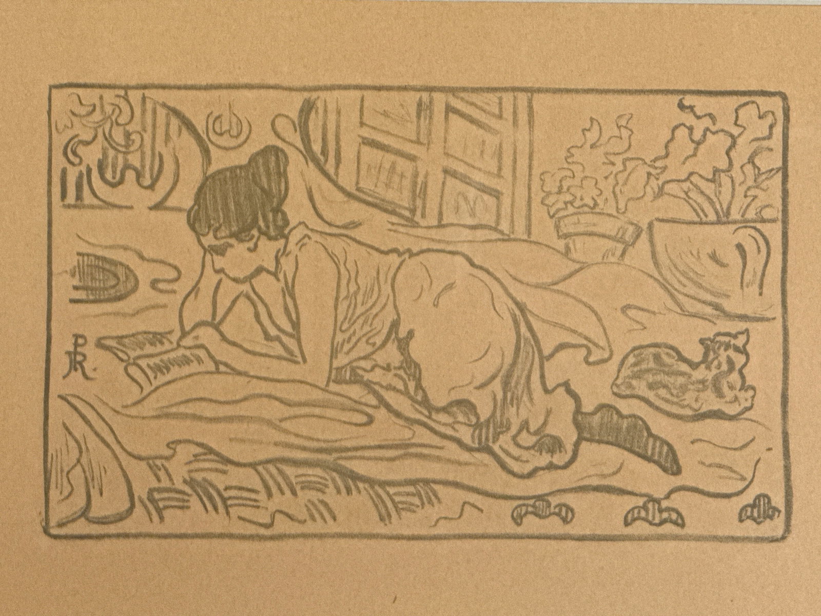 Paul Ranson Lithograph: The Reader - 2