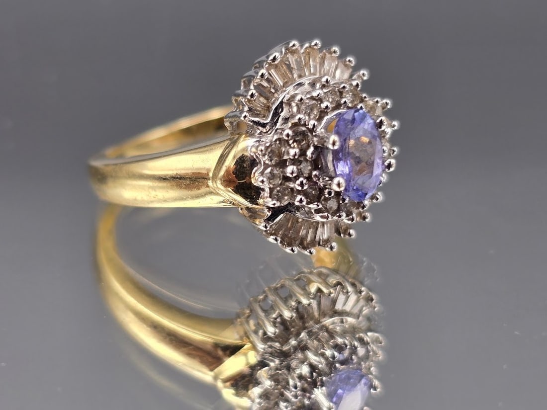 14K Tanzanite and Diamond Cocktail Ring (1 of 3)