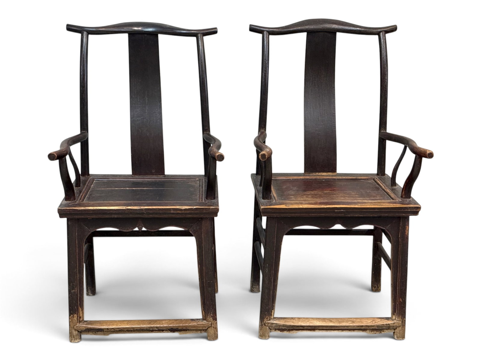 Pair of Chinese Yoke-Back Amrchairs (1 of 6)