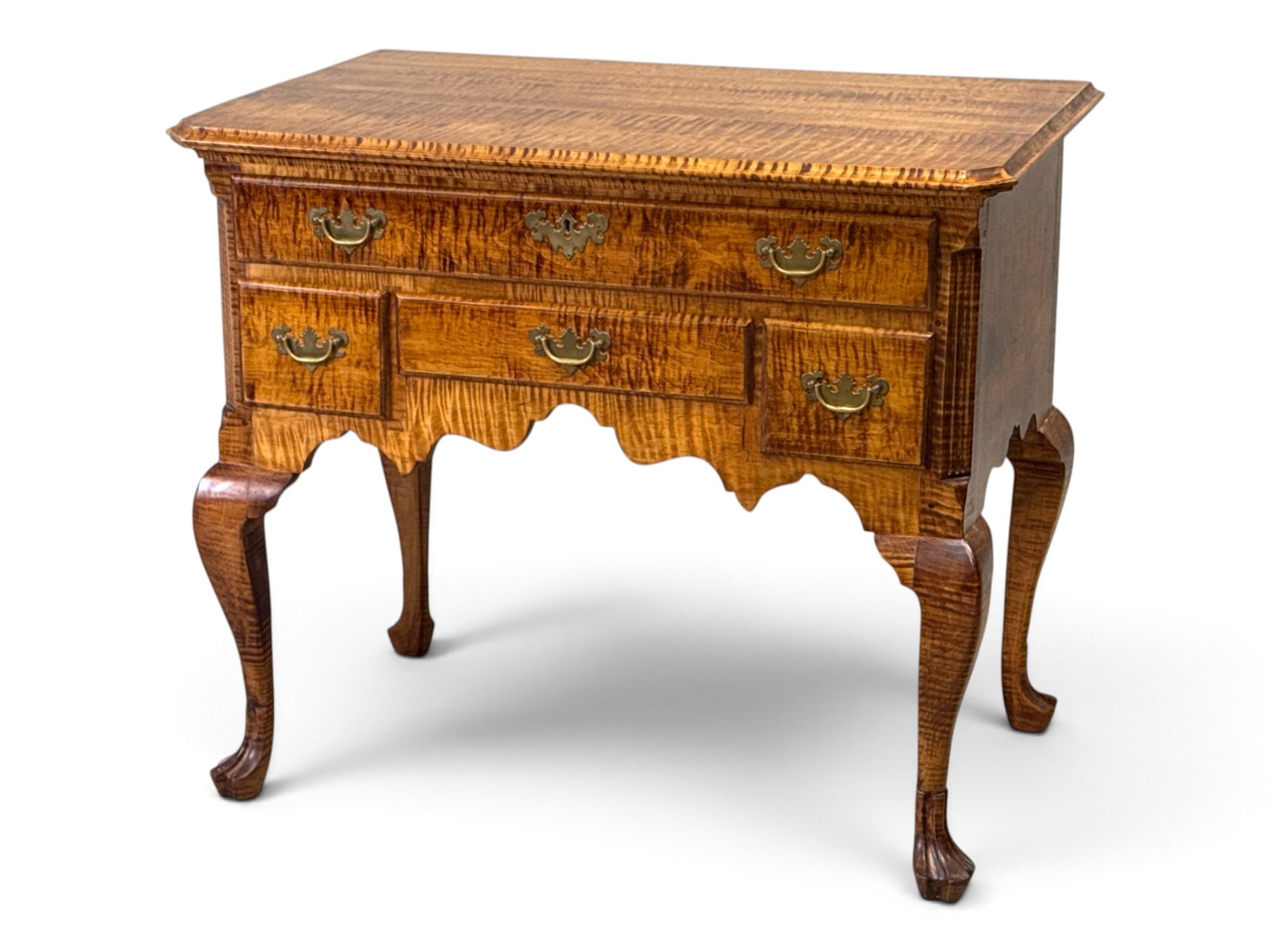 Cabinet-Made Tiger Maple New England Lowboy (1 of 5)