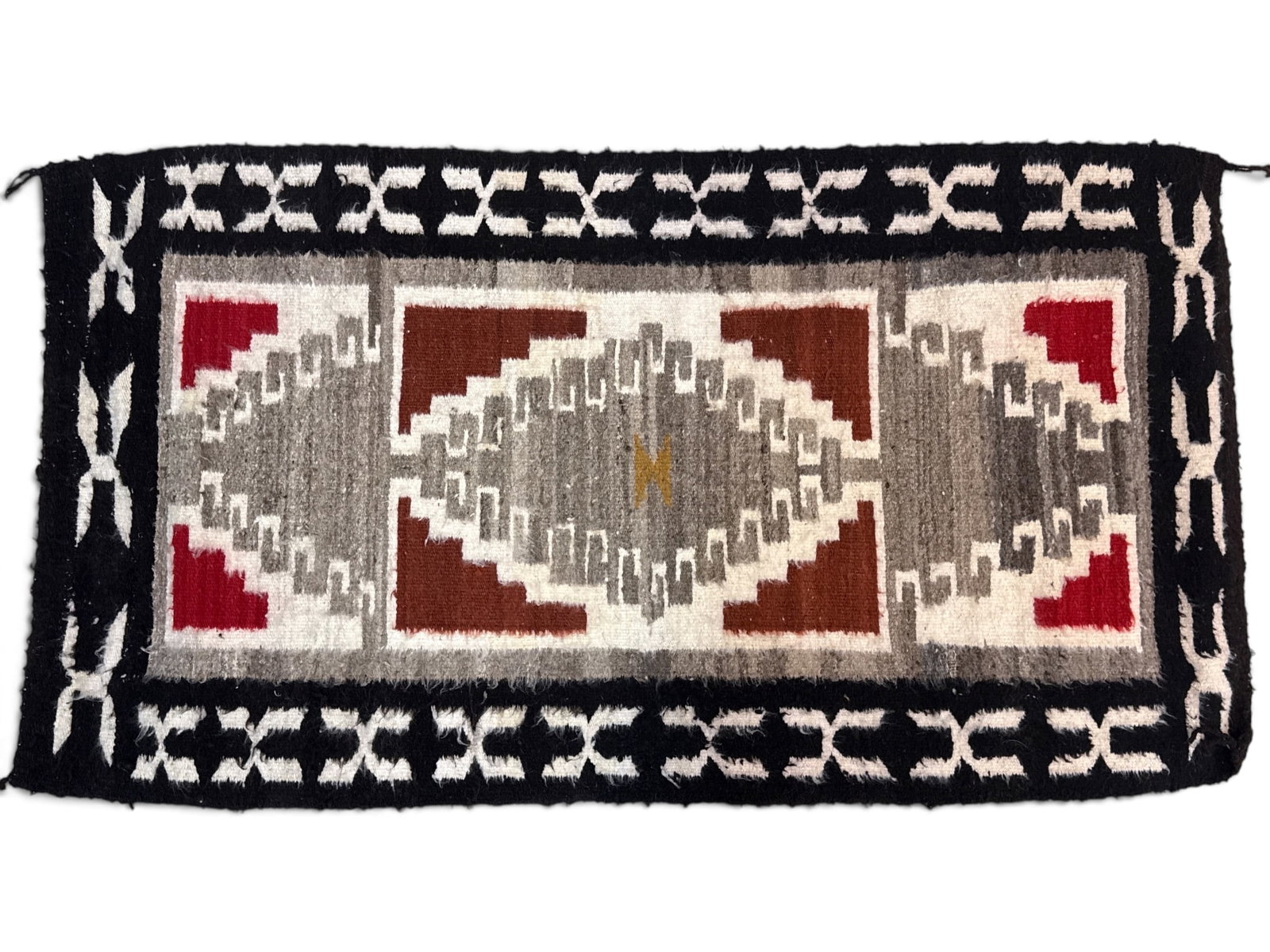 Navajo Storm Pattern Wool Carpet, 33in x 60in (1 of 4)