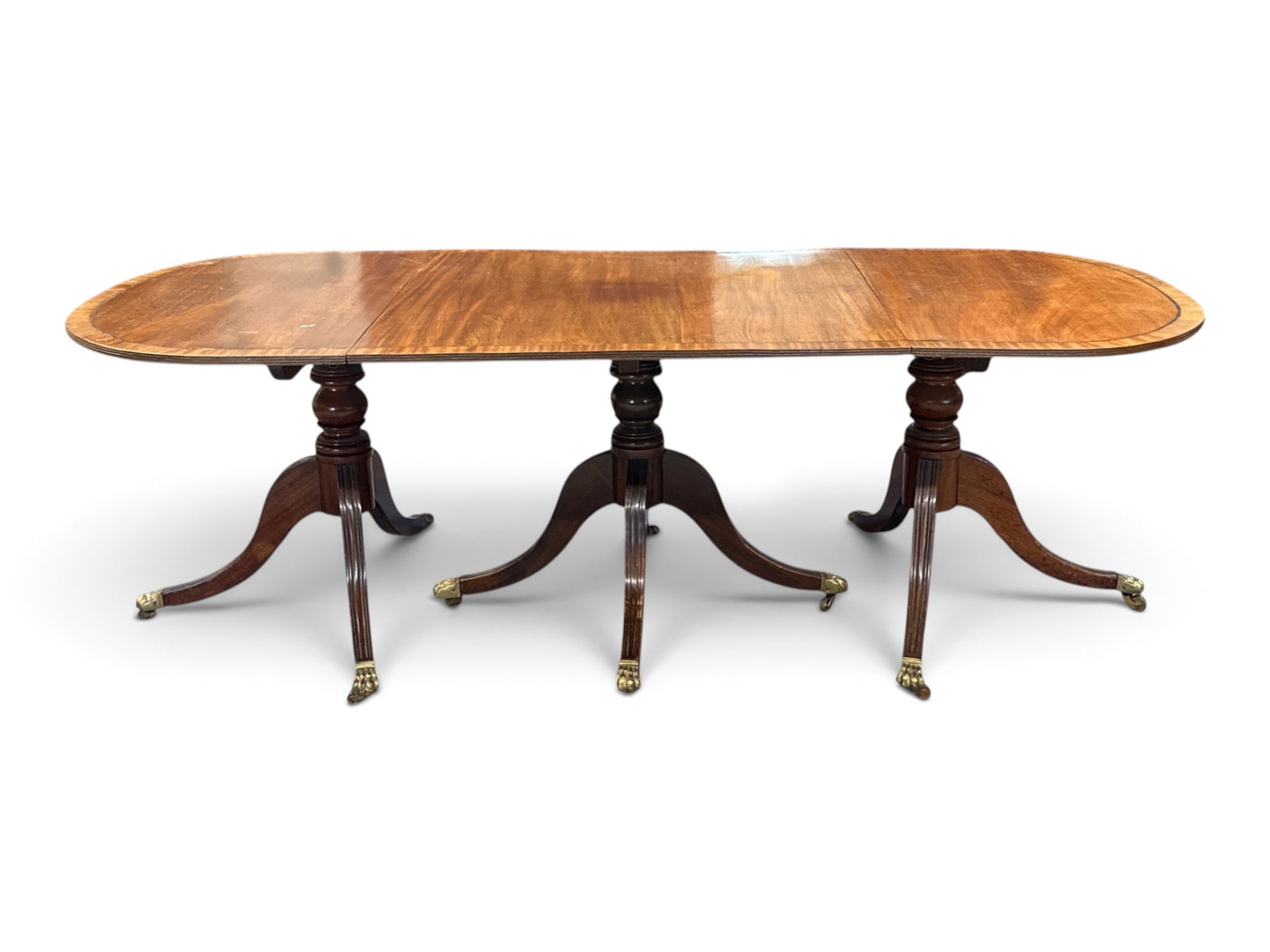 Regency Mahogany Triple-Pedestal Dining Table (1 of 9)