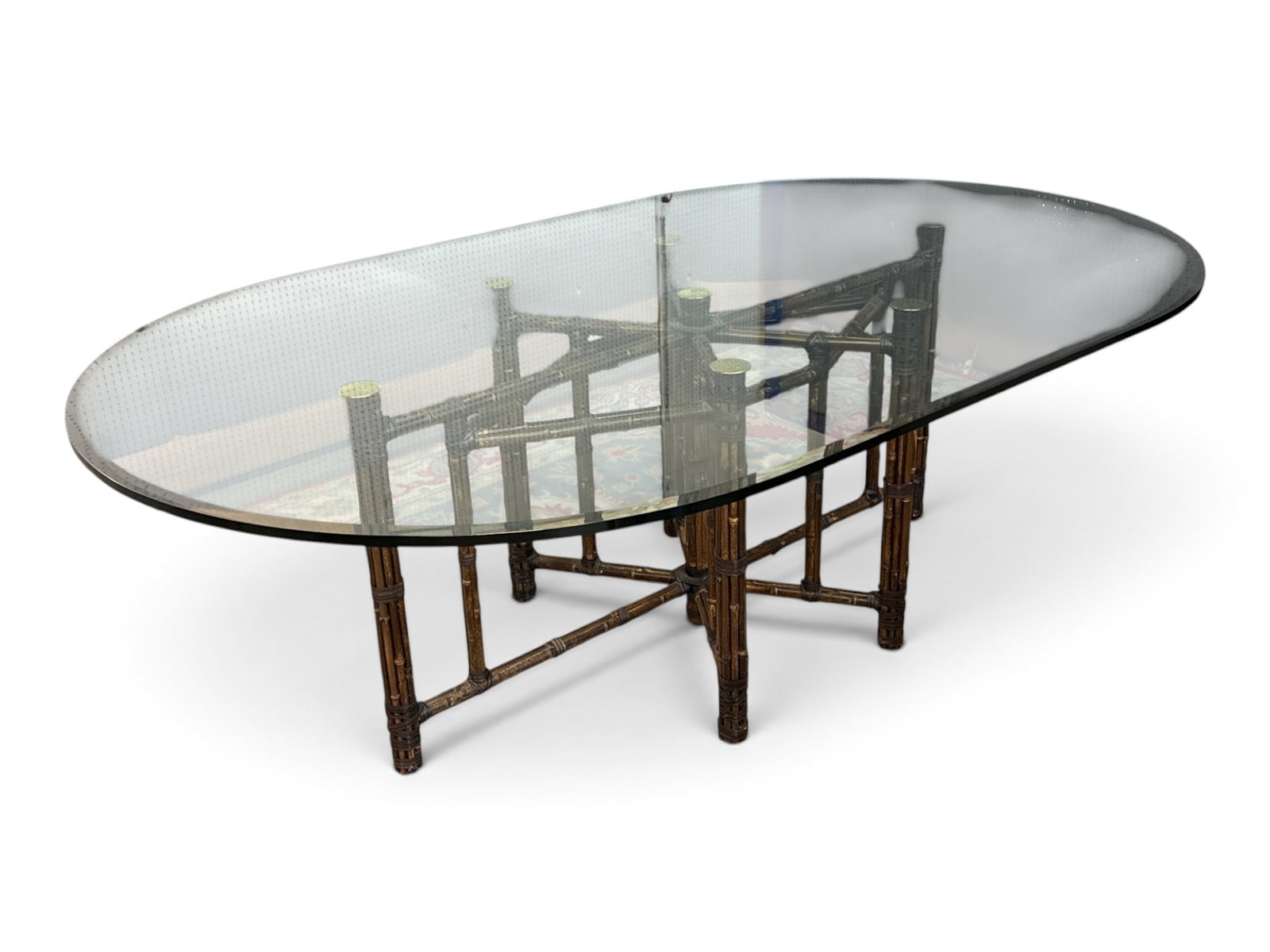 McGuire Glass Top Bamboo Dining Table (1 of 4)