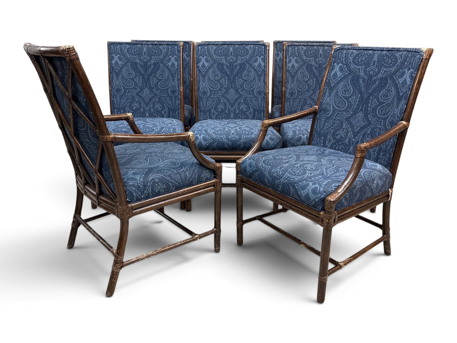Eight McGuire Bamboo Dining Chairs (1 of 7)
