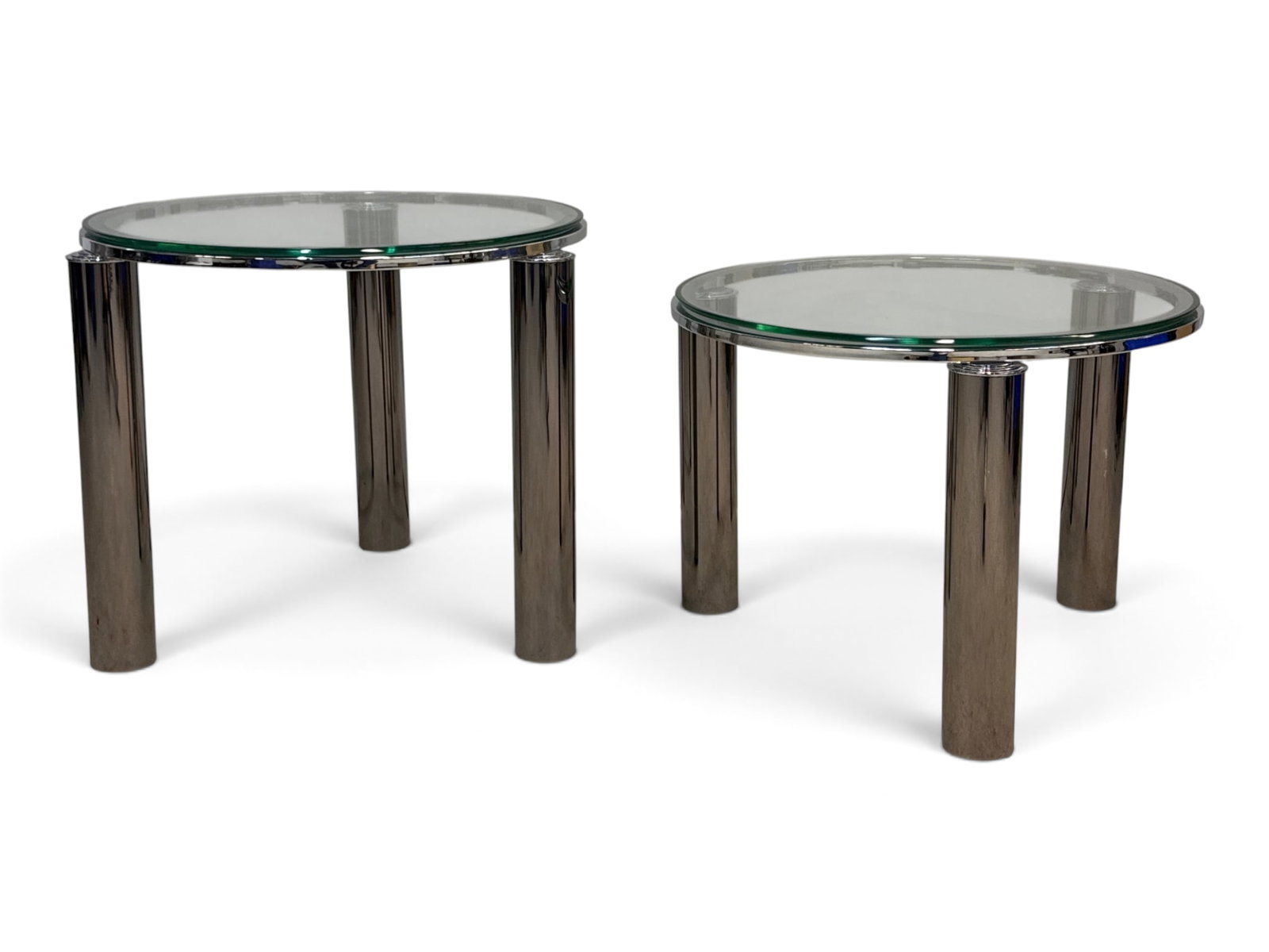 Pair of Modernist Floating Glass-Top Occasional Tables (1 of 5)