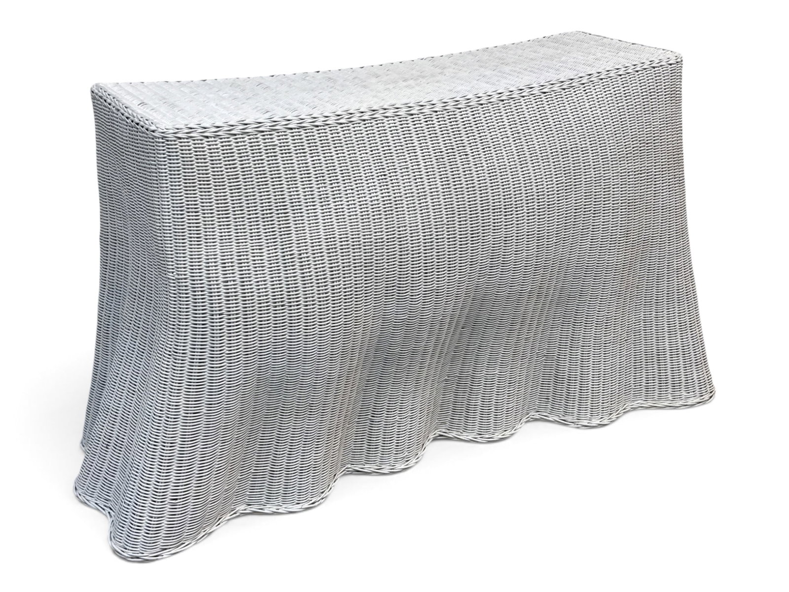 Trompe L'oeil Draped Wicker Console Table (1 of 4)