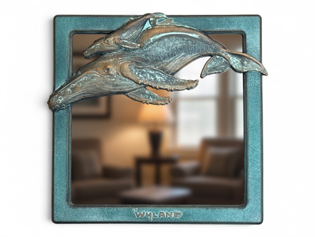Robert Wyland Whale-Decorated Mirror. (1 of 3)