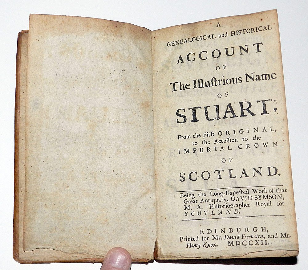 Symson, David: "A Genealogical and Historical Account of the Illustrious Name of Stuart". 1712. Edinburgh.