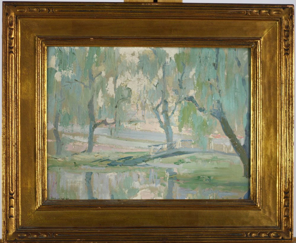 Arrah Lee Gaul. Oil on Board, Melrose Campus: Arrah Lee Gaul (Pennsylvania, 1883-1980). Oil on board, Melrose campus. Signed lower right "Arrah Lee Gaul". Dated 1924. 9" x 12".