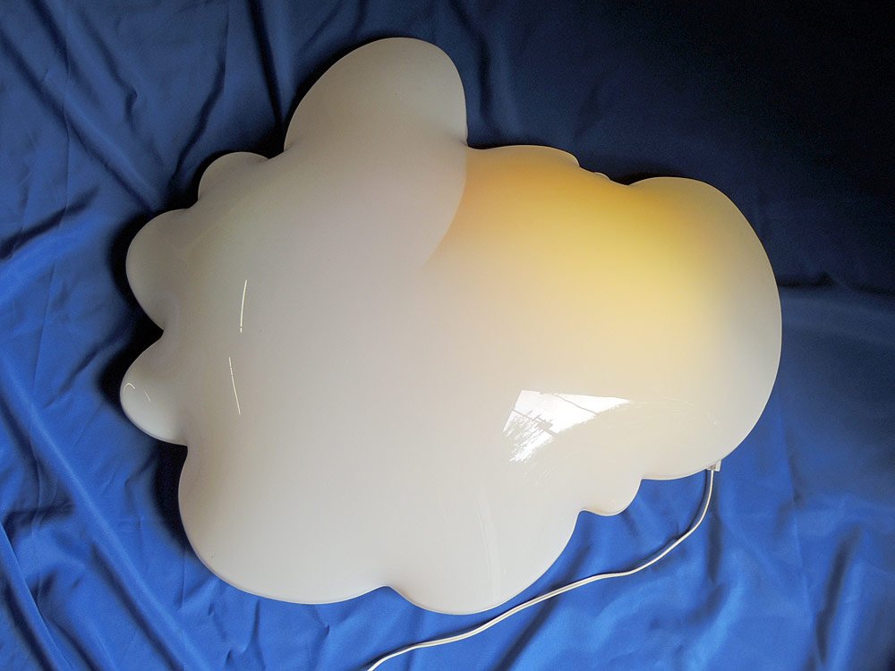 Remo Saraceni Cloud Wall Light: Acrylic, 1980s. Remo Saraceni is best known for inventing the "walking piano". 31" tall x 33" wide.