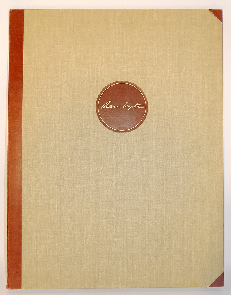 Andrew Wyeth Signed Portfolio: Triton Press, 1956. "Ten Color Reproductions of Paintings by Andrew Wyeth". Folio numbered 174/250 and signed in pen by Wyeth. Each sheet: 26" tall x 20" wide. Bound in a cloth folio with original shi