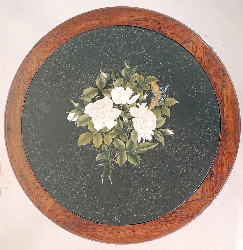 Antique Pietra Dura and Mahogany Table (1 of 4)