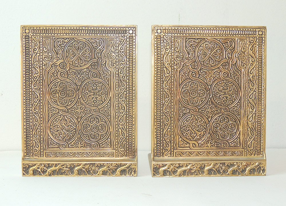 Pair of Tiffany Studios Bronze Venetian Bookends (1 of 4)