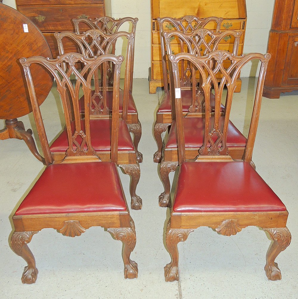 Six Centennial Chippendale Mahogany Dining Chairs (1 of 2)