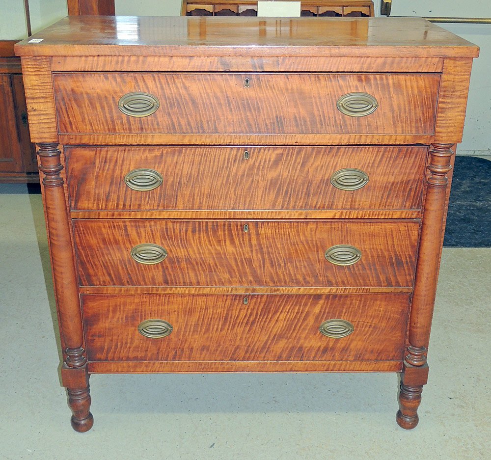Sheraton Tiger Maple Chest (1 of 2)