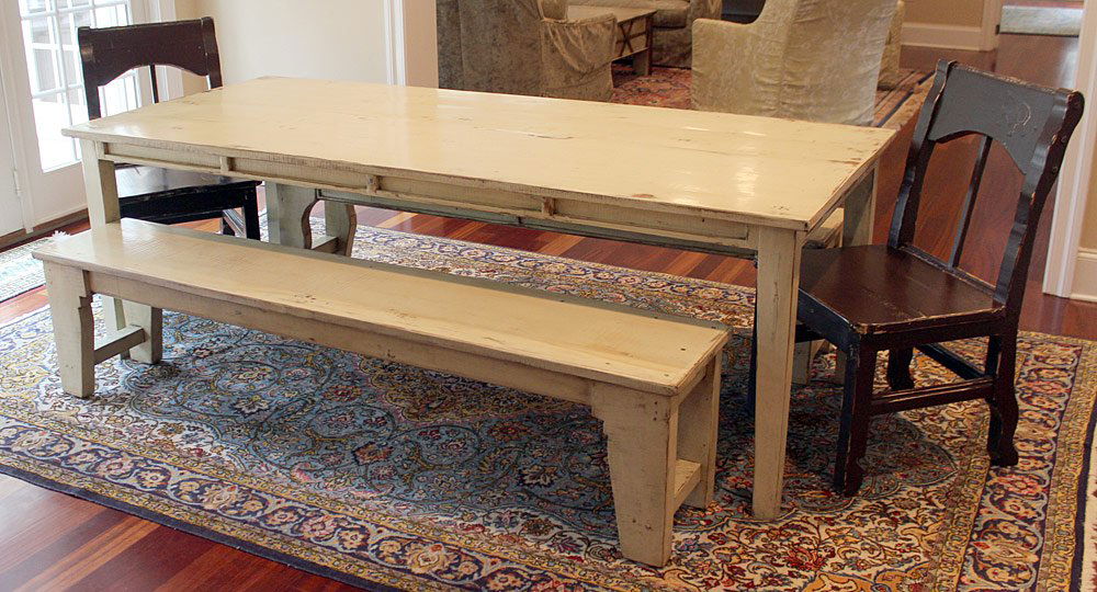 T.R. Risk Farm Table With Benches and Chairs (1 of 3)