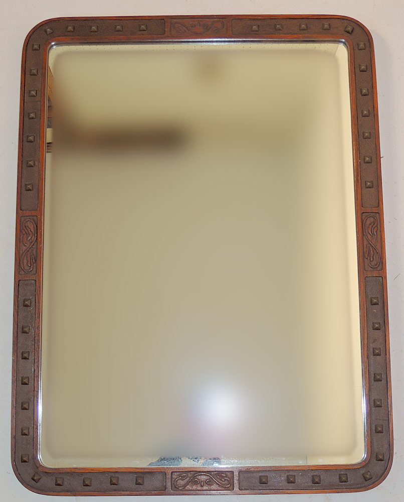 Arts and Crafts Oak-Framed Mirror (1 of 3)