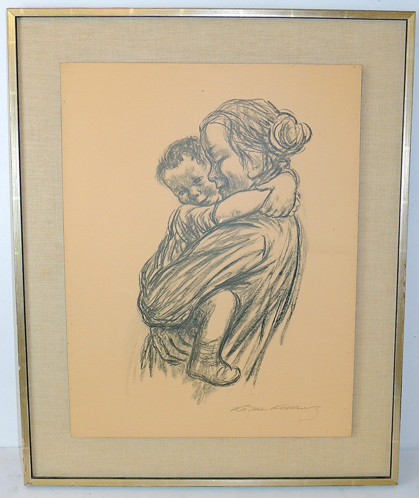 Kathe Kollwitz Lithograph, Mother and Child (1 of 1)