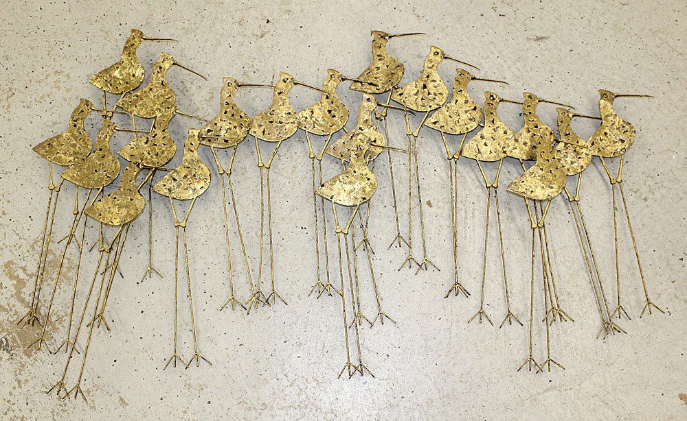 C. Jere Brass Birds Wall Sculpture (1 of 2)