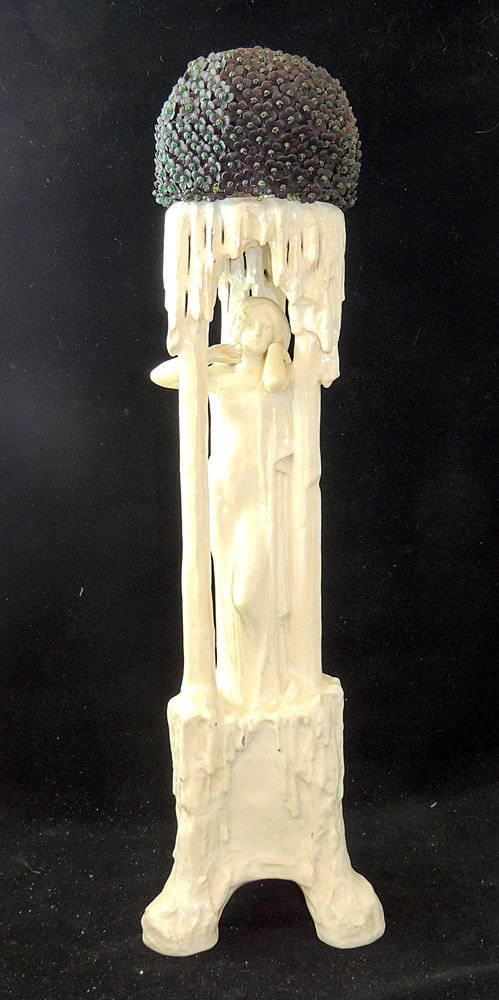 Ernst Borsdorf Art Nouveau Ceramic Lamp (1 of 4)