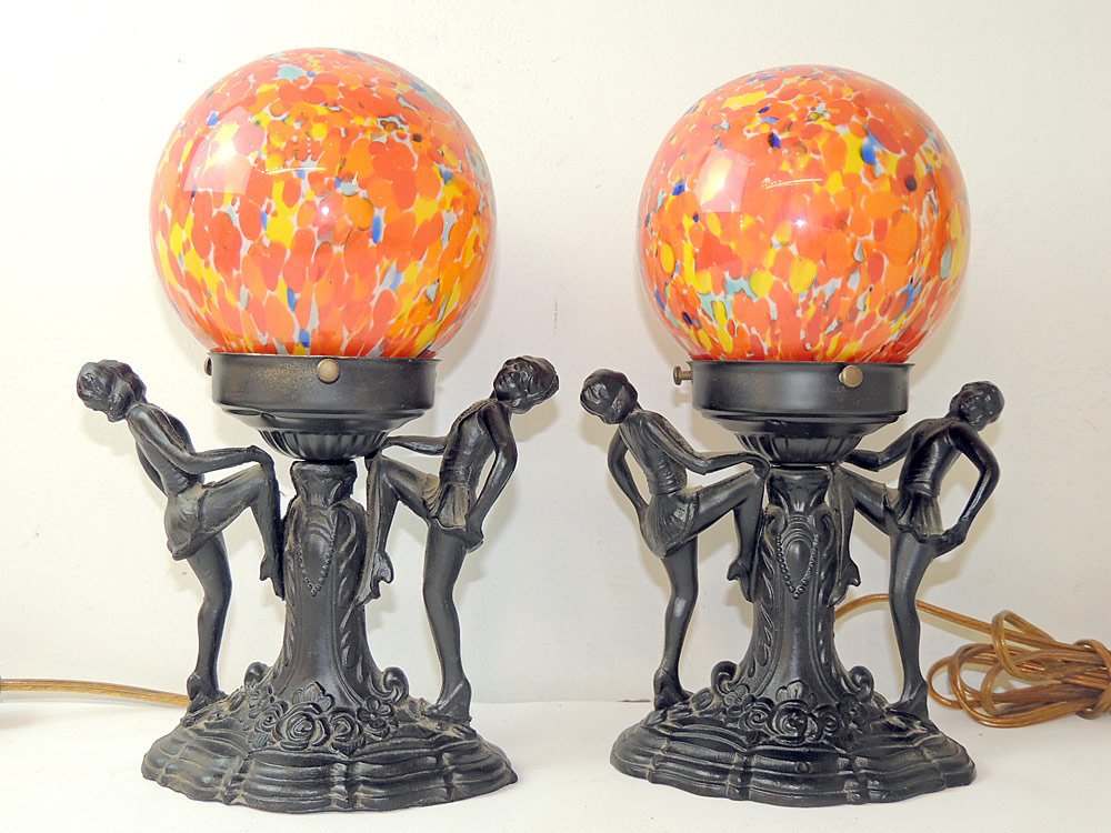Pair of Art Deco Figural Lamps (1 of 1)