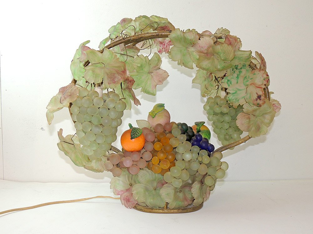 Czech. Art Glass Fruit Basket (1 of 2)