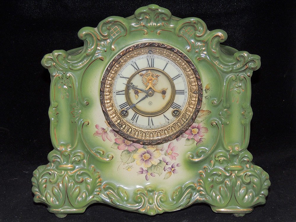 Ansonia "Rainbow" Porcelain Mantel Clock (1 of 2)