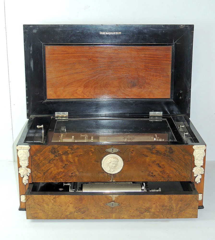 Swiss Interchangeable Cylinder Music Box (1 of 4)