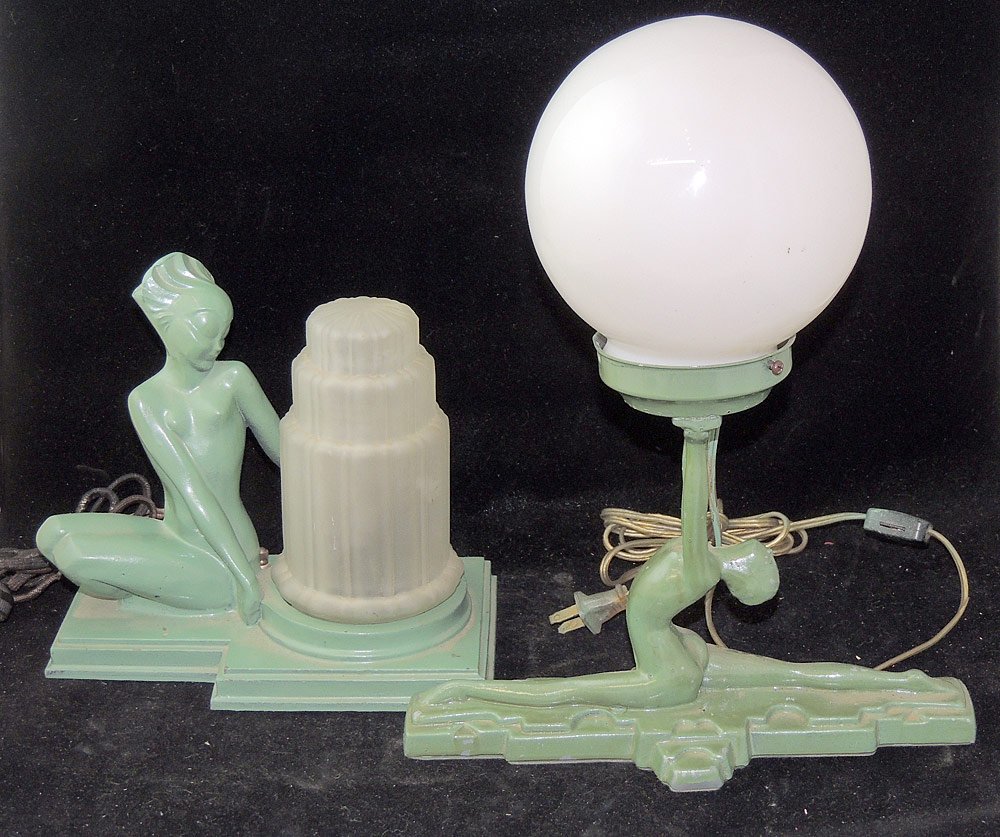Two Art Deco Figural Lamps (1 of 1)