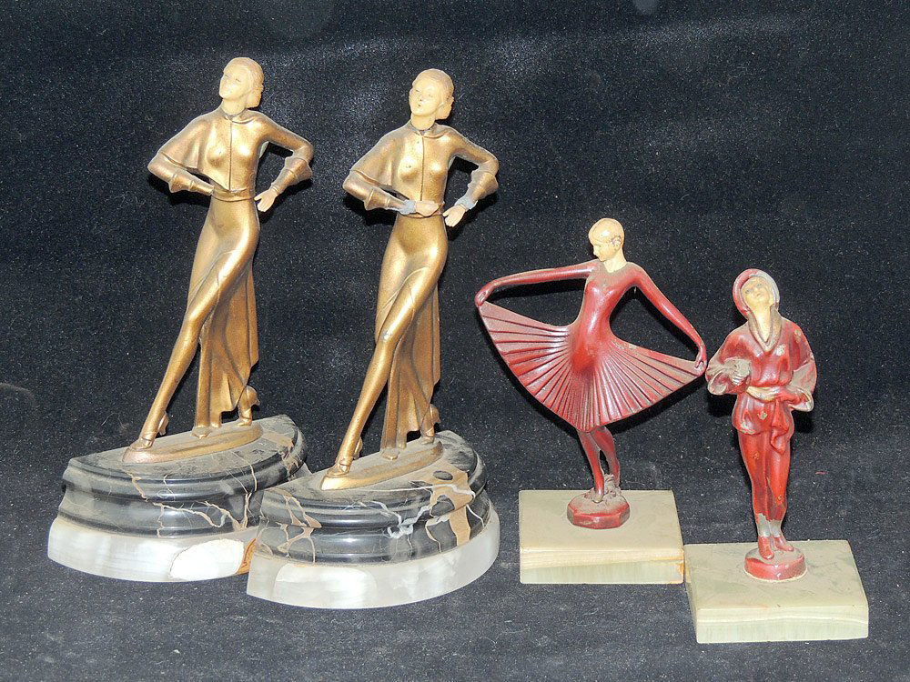 Two Pairs of Art Deco Figural Bookends (1 of 1)